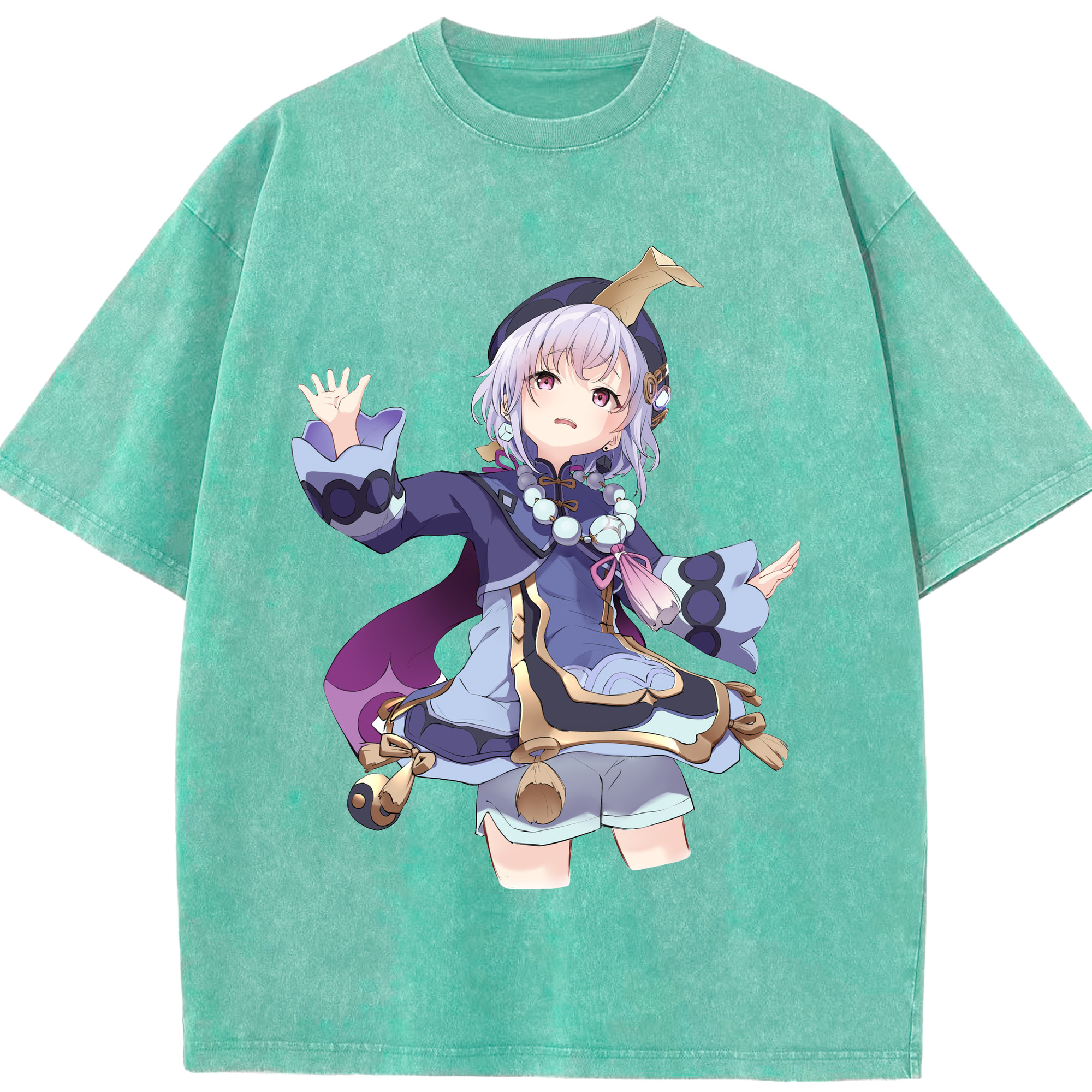 げんし神 七七 なな  genshin Nana 綿100% ヴィンテージ風 半袖Tシャツ（フロントプリント）